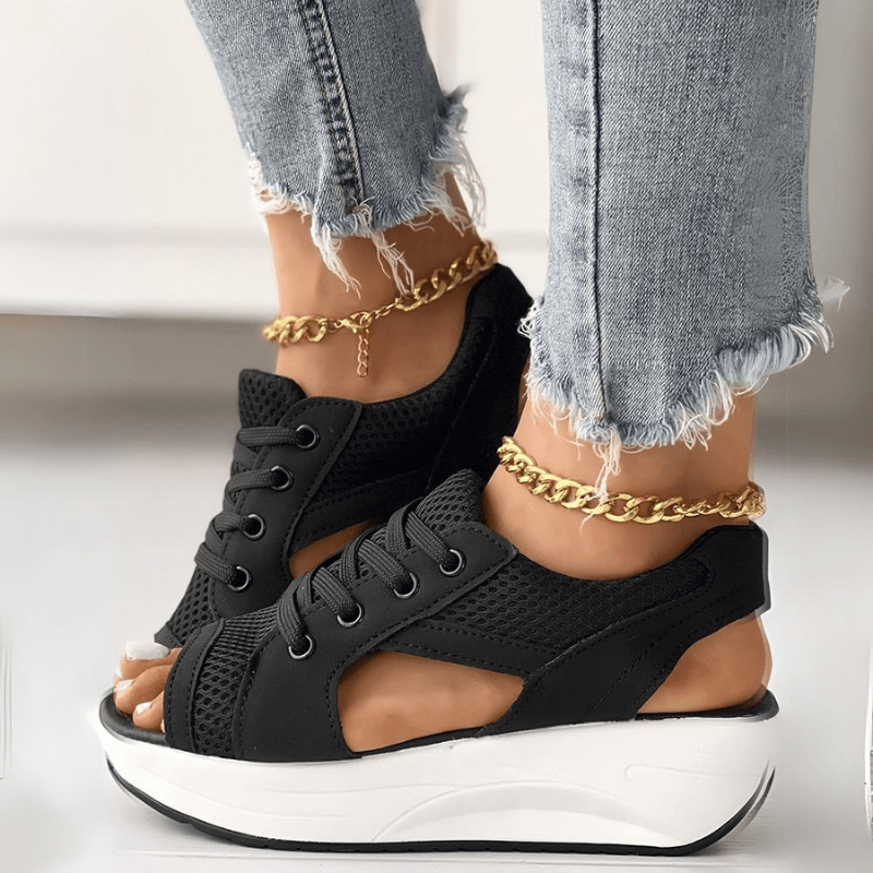 Lucia | Stylish Mesh Wedge Sneakers