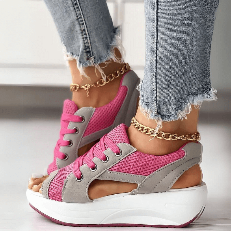 Lucia | Stylish Mesh Wedge Sneakers