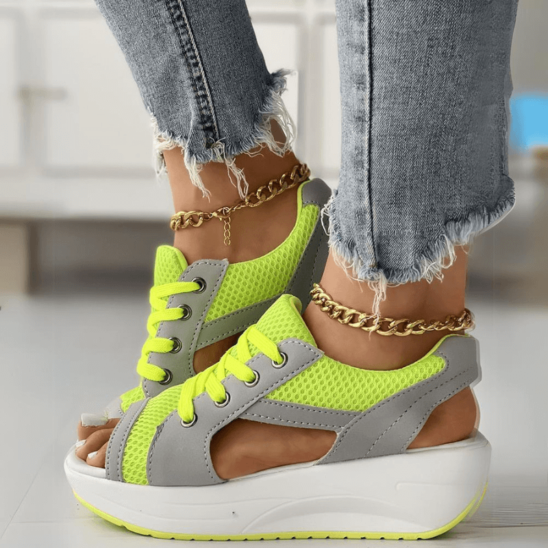 Lucia | Stylish Mesh Wedge Sneakers