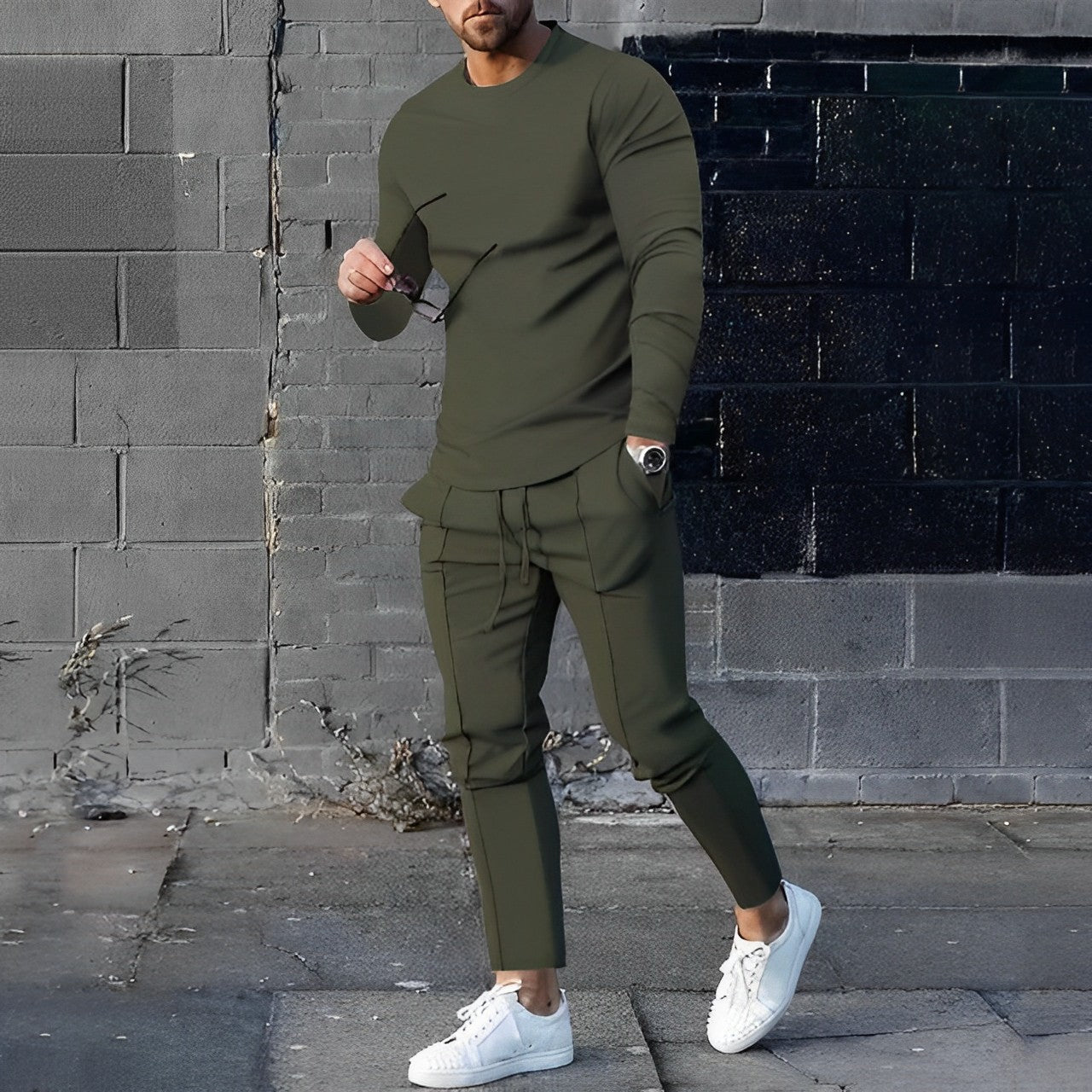 Kaleb | Stylish Long Sleeve T-Shirt Jogger Set