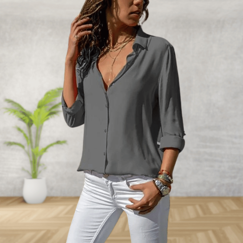 Michaela | Classic Rolled Sleeves Button-Down Shirt