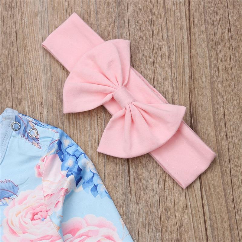 Printed Baby Girl Floral Jumpsuit With Bow (6M-24M)