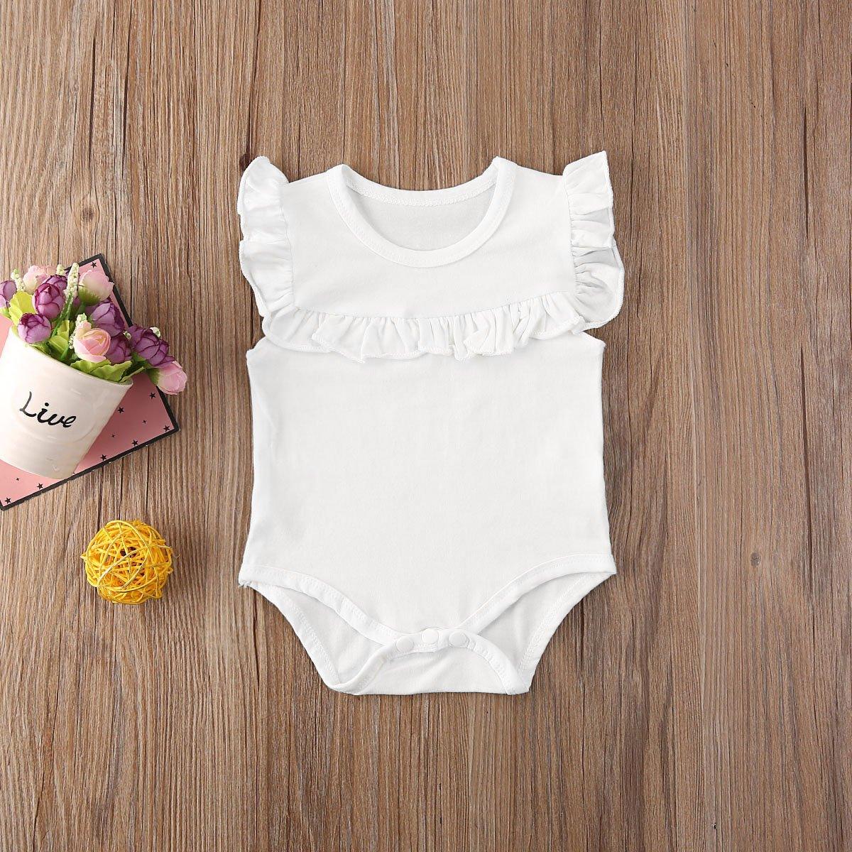 Baby Girl Ruffled Sleeveless Bodysuit (3M-18M)