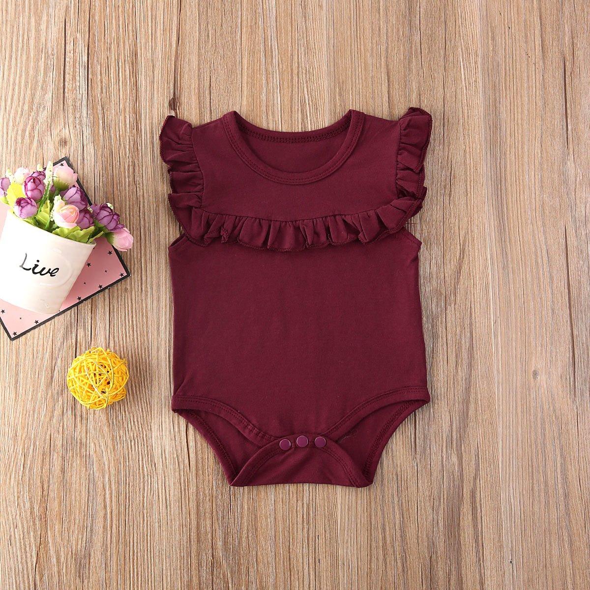 Baby Girl Ruffled Sleeveless Bodysuit (3M-18M)