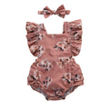 Baby Summer Clothing Infant Baby Girl Floral Romper Sleeveless Ruffled Jumpsuits With Headband