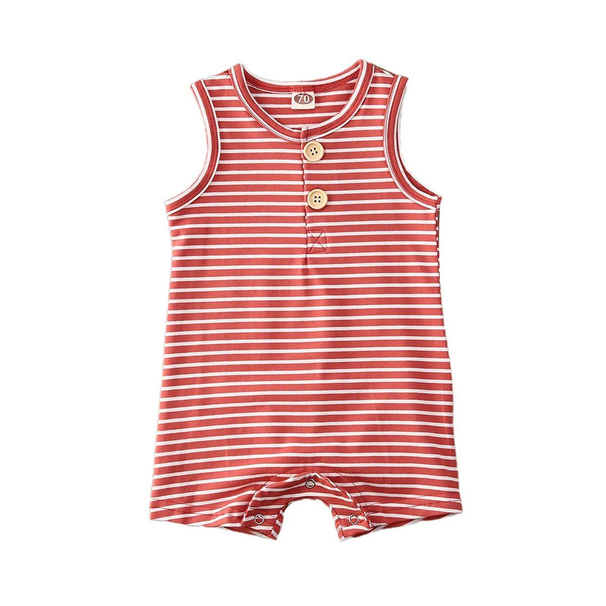 Infant Baby Boy/Girl Striped Romper Sleeveless Outfit Jumpsuit Pajamas