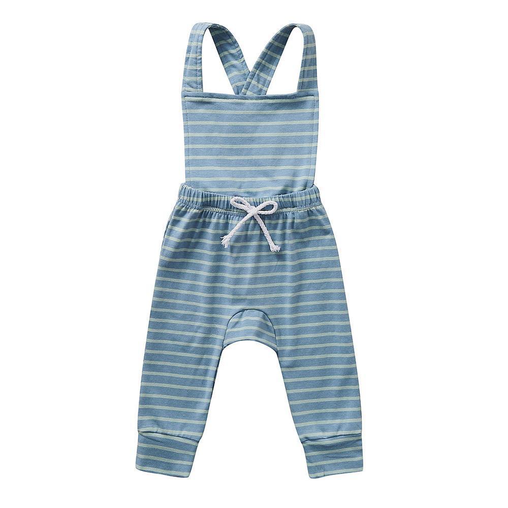 Baby Girl Boy Backless Striped Ruffle Romper Overalls Jumpsuit Clothes In Retro Syle For Boys And Girls