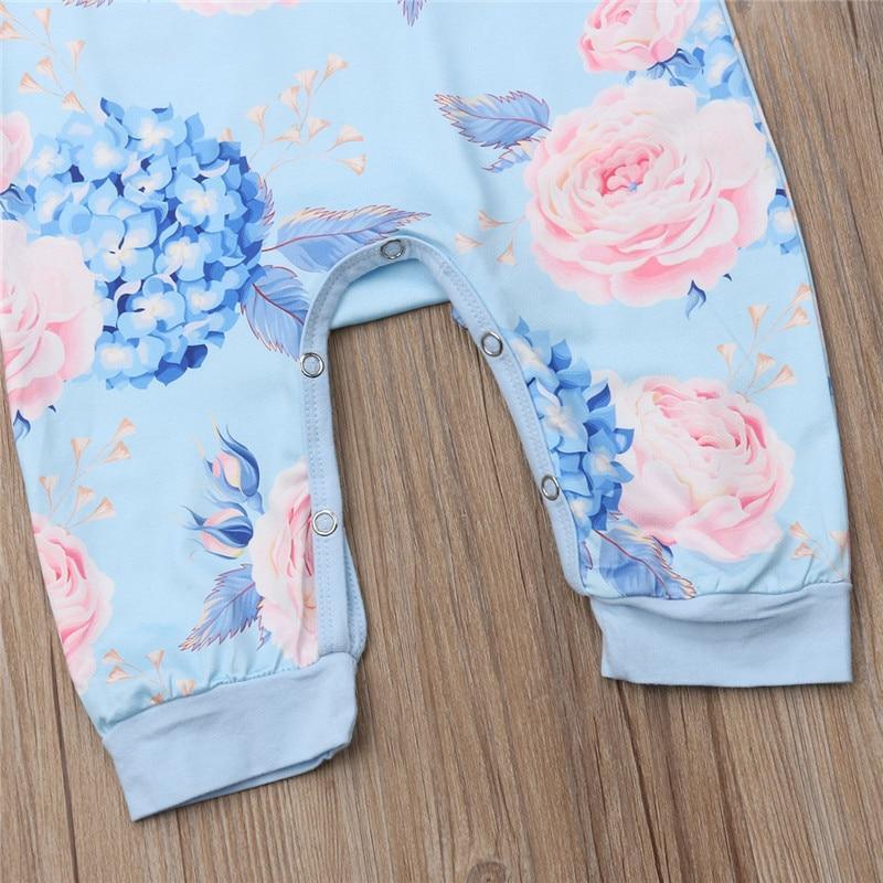 Printed Baby Girl Floral Jumpsuit With Bow (6M-24M)