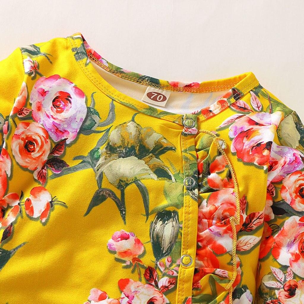Floral Baby Girl Footed Jumpsuits (3M-18M)