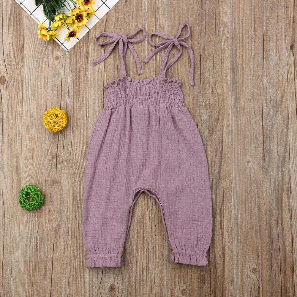 Baby Sleeveless Strap Overalls Cotton Jumpsuits (6M-3T)