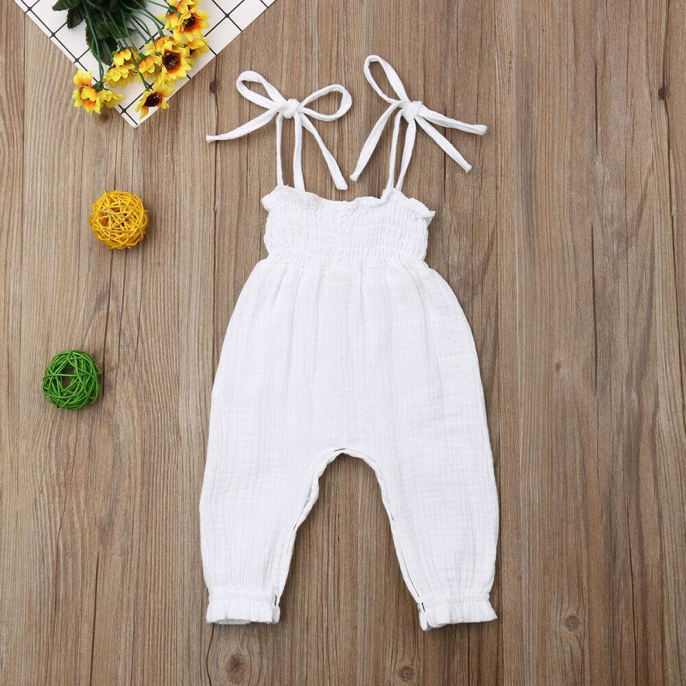 Baby Sleeveless Strap Overalls Cotton Jumpsuits (6M-3T)