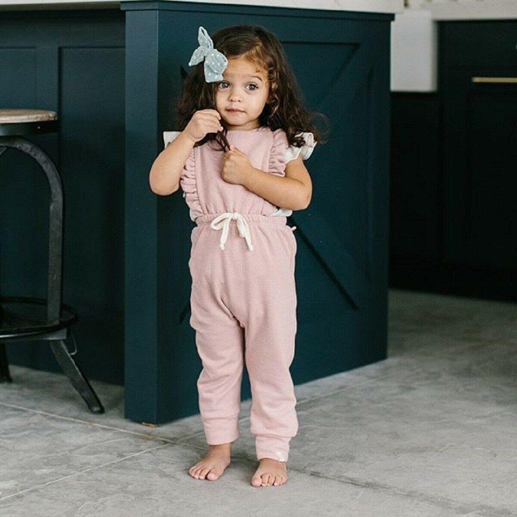 Baby Girl Boy Backless Striped Ruffle Romper Overalls Jumpsuit Clothes In Retro Syle For Boys And Girls