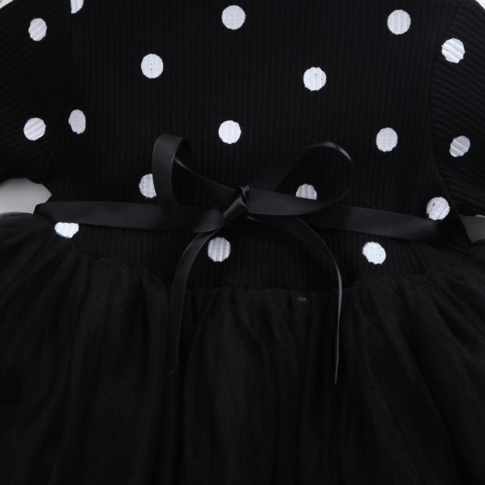 Princess Polka Dot Bow- Long Sleeve Tutu Dress (Newborn - 2T)