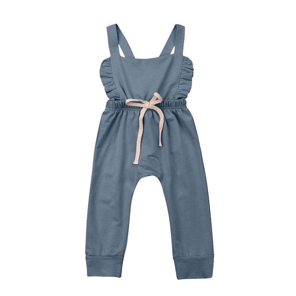 Baby Girl Boy Backless Striped Ruffle Romper Overalls Jumpsuit Clothes In Retro Syle For Boys And Girls