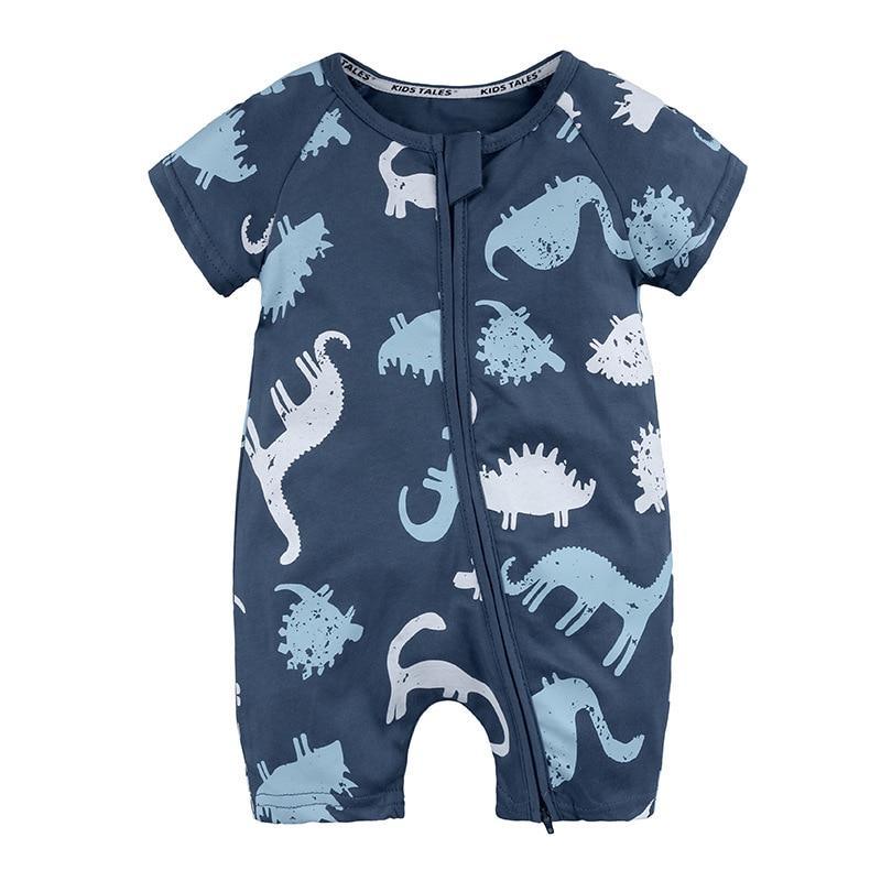 Printed Animal Baby Short Sleeved Cotton Jumpsuit Clothing For Girls and Boys (6M-3T)