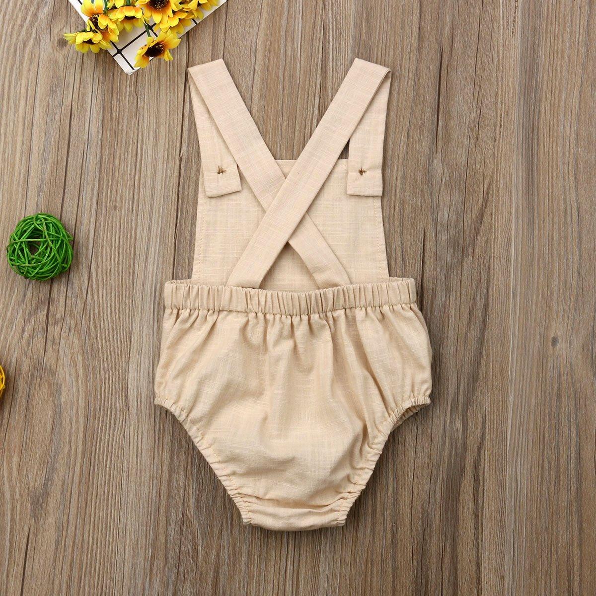 Baby Boy/Girl Bodysuit Button Backless Outfits (3M-3T)