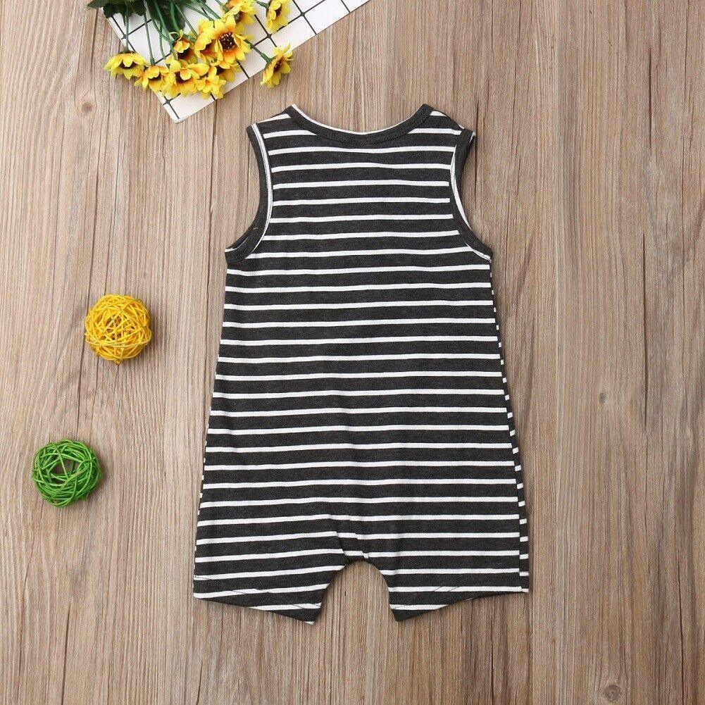 Infant Baby Boy/Girl Striped Romper Sleeveless Outfit Jumpsuit Pajamas