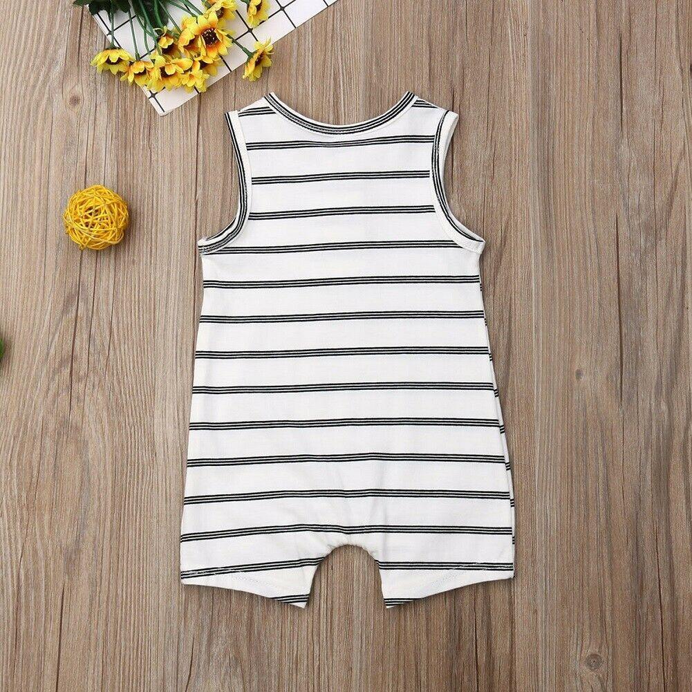 Infant Baby Boy/Girl Striped Romper Sleeveless Outfit Jumpsuit Pajamas