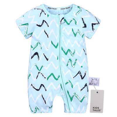 Printed Animal Baby Short Sleeved Cotton Jumpsuit Clothing For Girls and Boys (6M-3T)