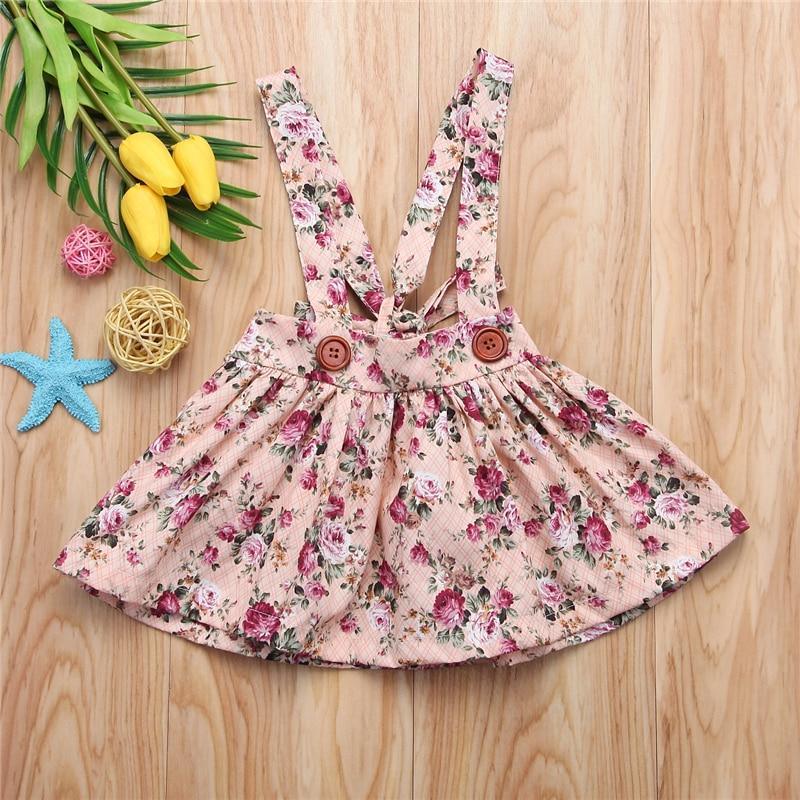 Luxury Fashion Baby Girls Floral Sleeveless Strap Dress (3M-3T)