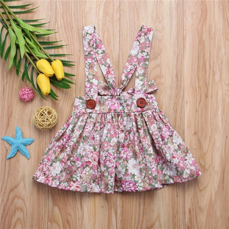 Luxury Fashion Baby Girls Floral Sleeveless Strap Dress (3M-3T)