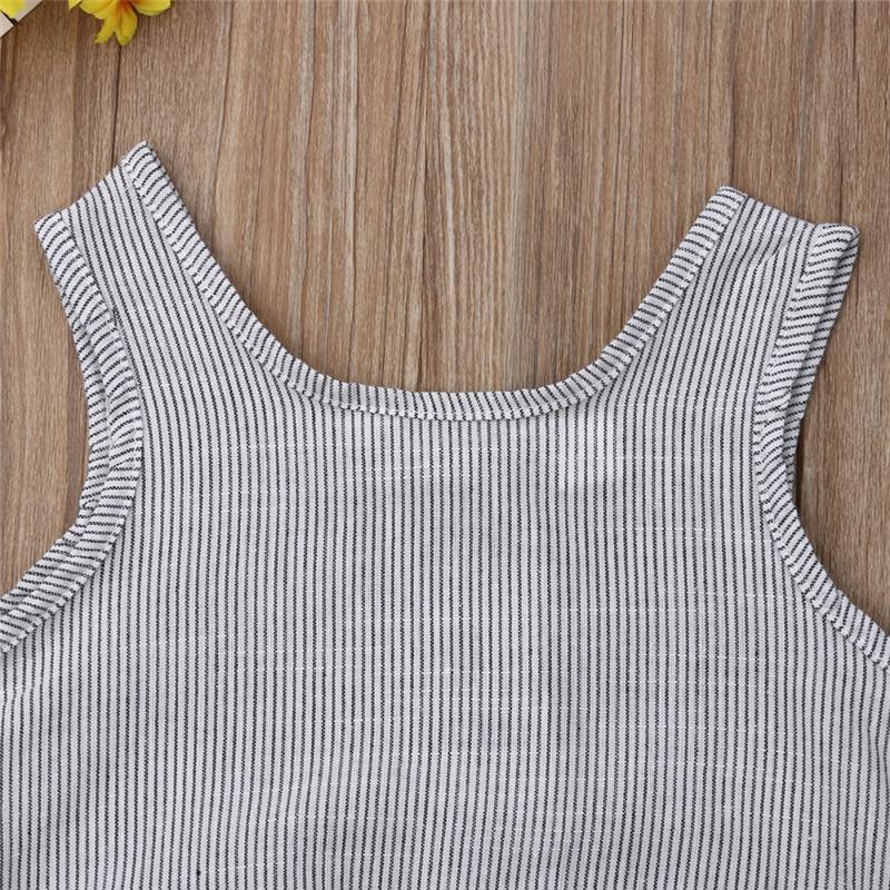 Baby Girl/Boy Clothes Cotton Linen Sleeveless Button Bodysuit (0M-12M)