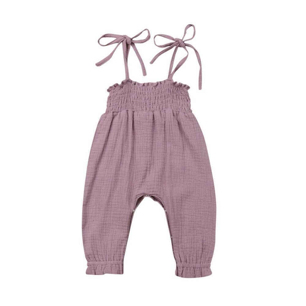 Baby Sleeveless Strap Overalls Cotton Jumpsuits (6M-3T)