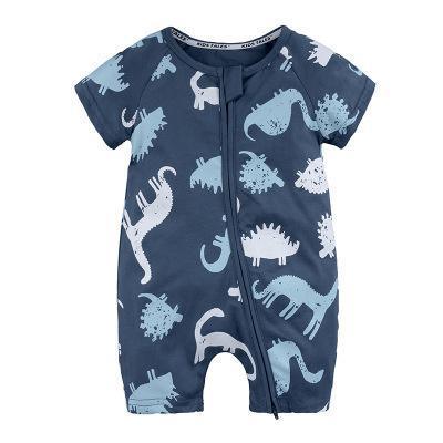 Printed Animal Baby Short Sleeved Cotton Jumpsuit Clothing For Girls and Boys (6M-3T)