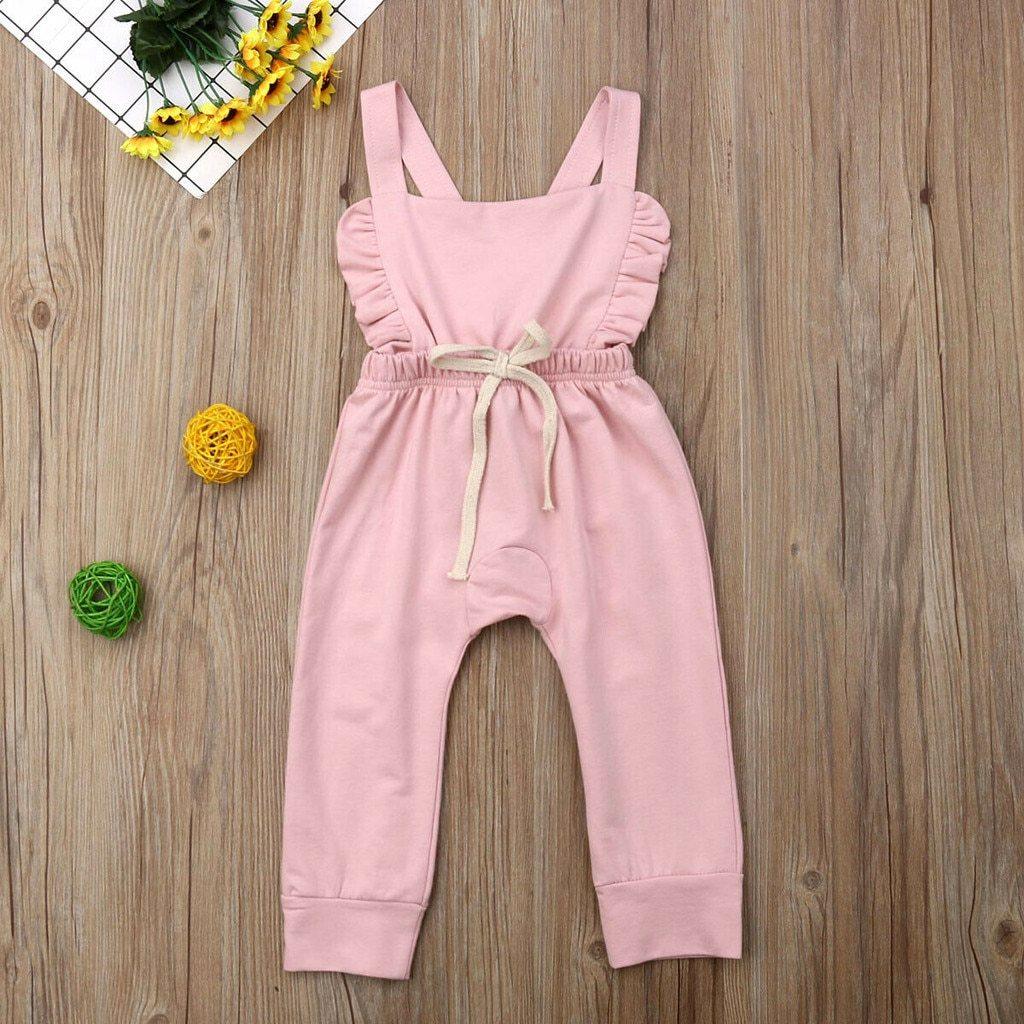Baby Girl Boy Backless Striped Ruffle Romper Overalls Jumpsuit Clothes In Retro Syle For Boys And Girls