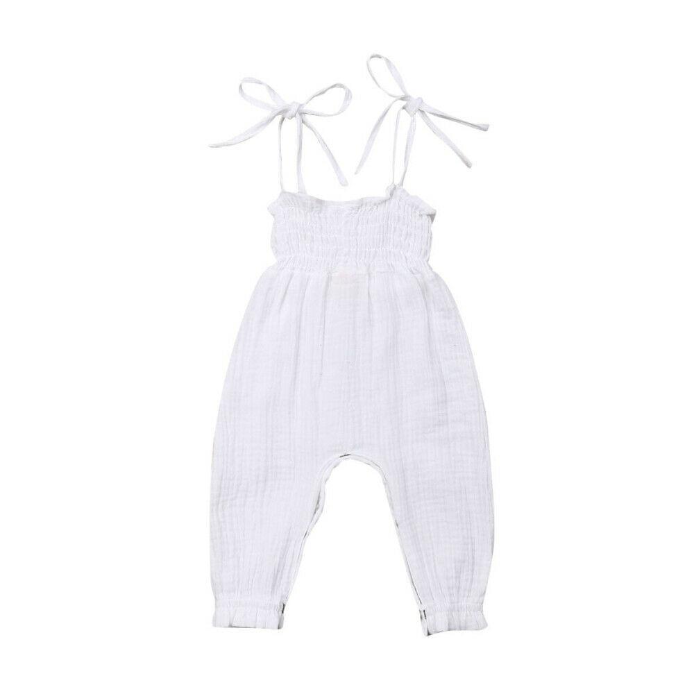 Baby Sleeveless Strap Overalls Cotton Jumpsuits (6M-3T)