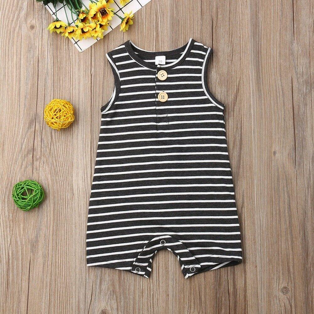 Infant Baby Boy/Girl Striped Romper Sleeveless Outfit Jumpsuit Pajamas