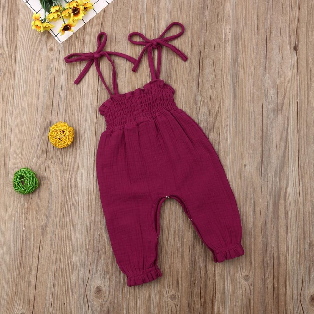 Baby Sleeveless Strap Overalls Cotton Jumpsuits (6M-3T)