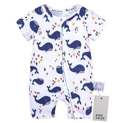 Printed Animal Baby Short Sleeved Cotton Jumpsuit Clothing For Girls and Boys (6M-3T)