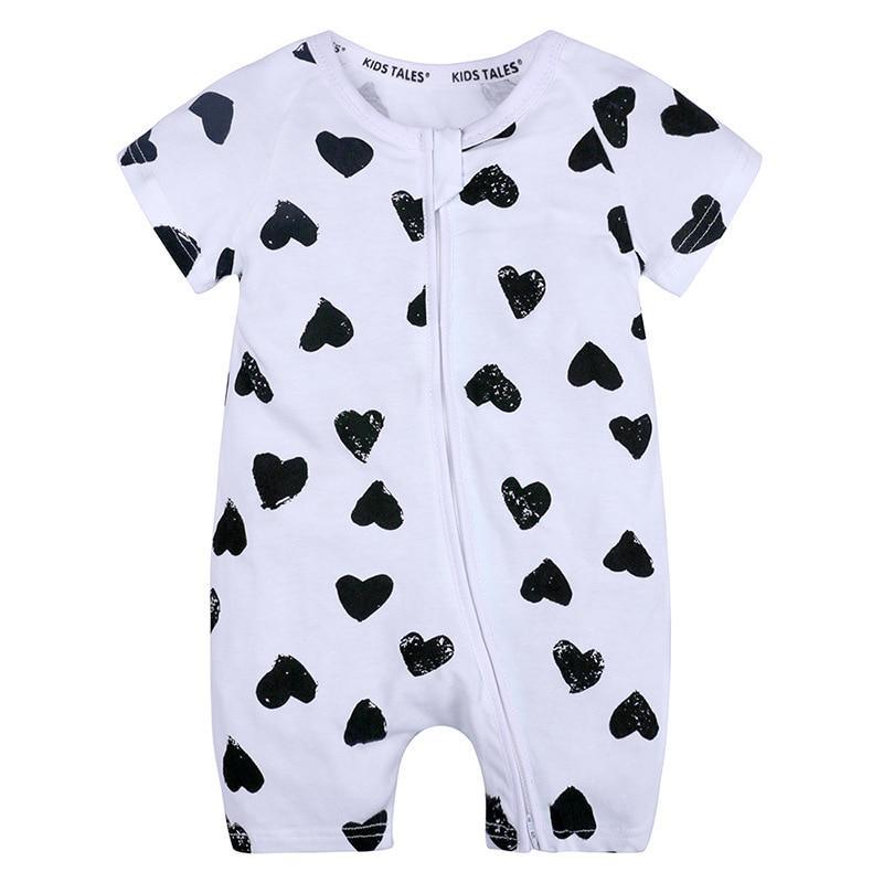Printed Animal Baby Short Sleeved Cotton Jumpsuit Clothing For Girls and Boys (6M-3T)