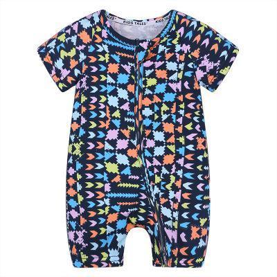 Printed Animal Baby Short Sleeved Cotton Jumpsuit Clothing For Girls and Boys (6M-3T)