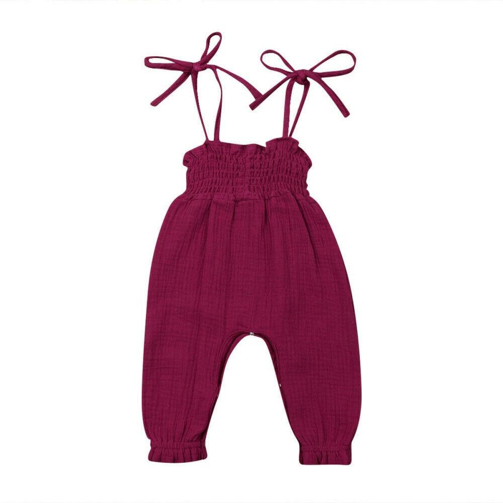 Baby Sleeveless Strap Overalls Cotton Jumpsuits (6M-3T)