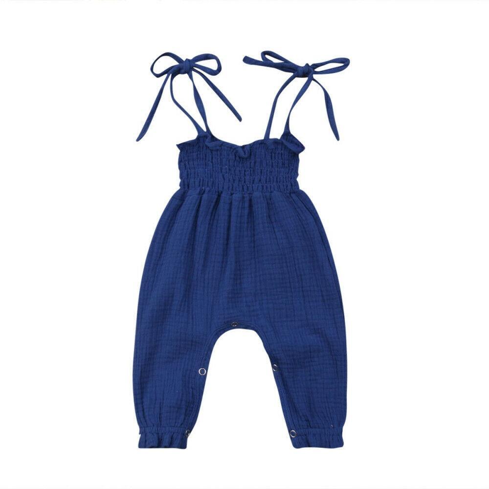 Baby Sleeveless Strap Overalls Cotton Jumpsuits (6M-3T)