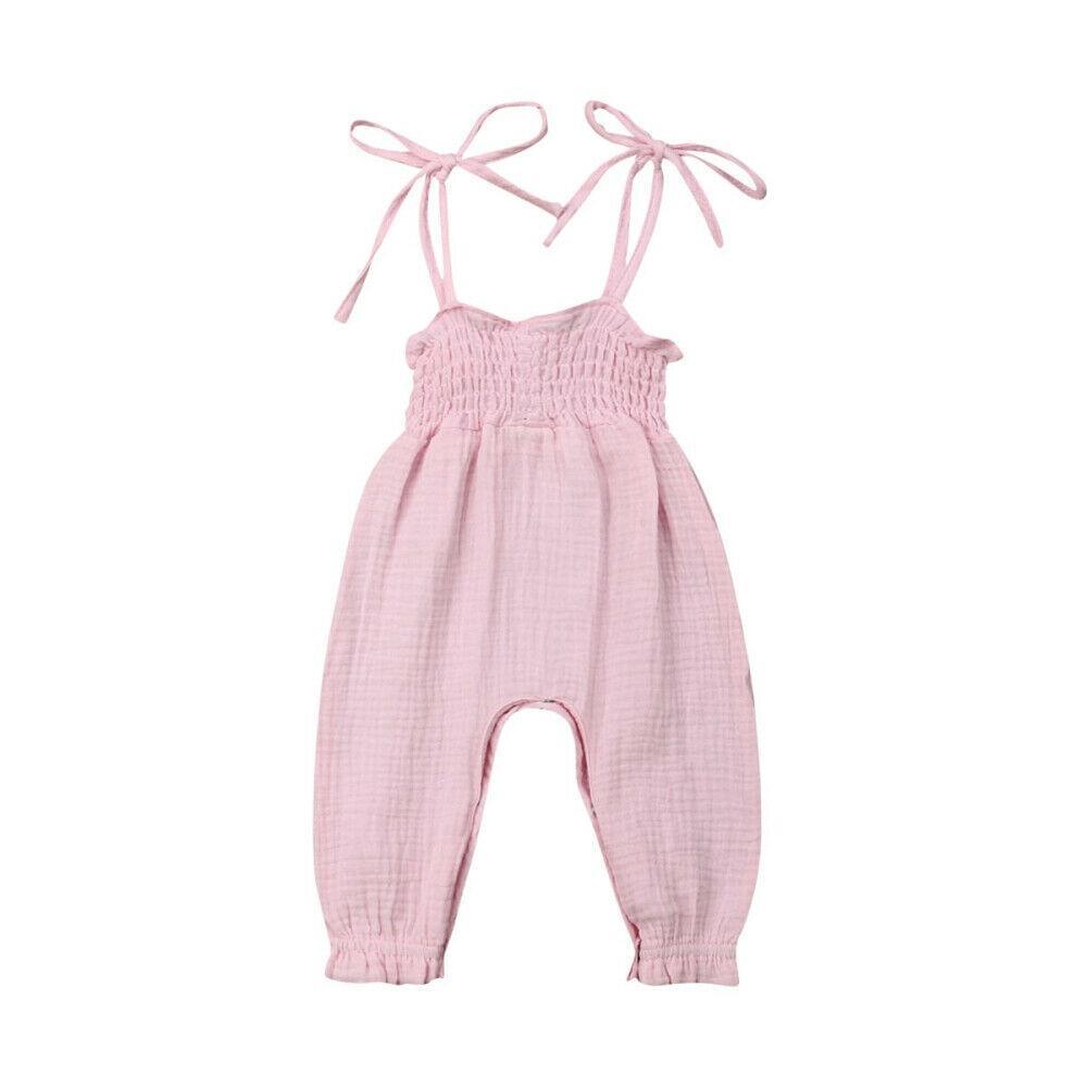 Baby Sleeveless Strap Overalls Cotton Jumpsuits (6M-3T)