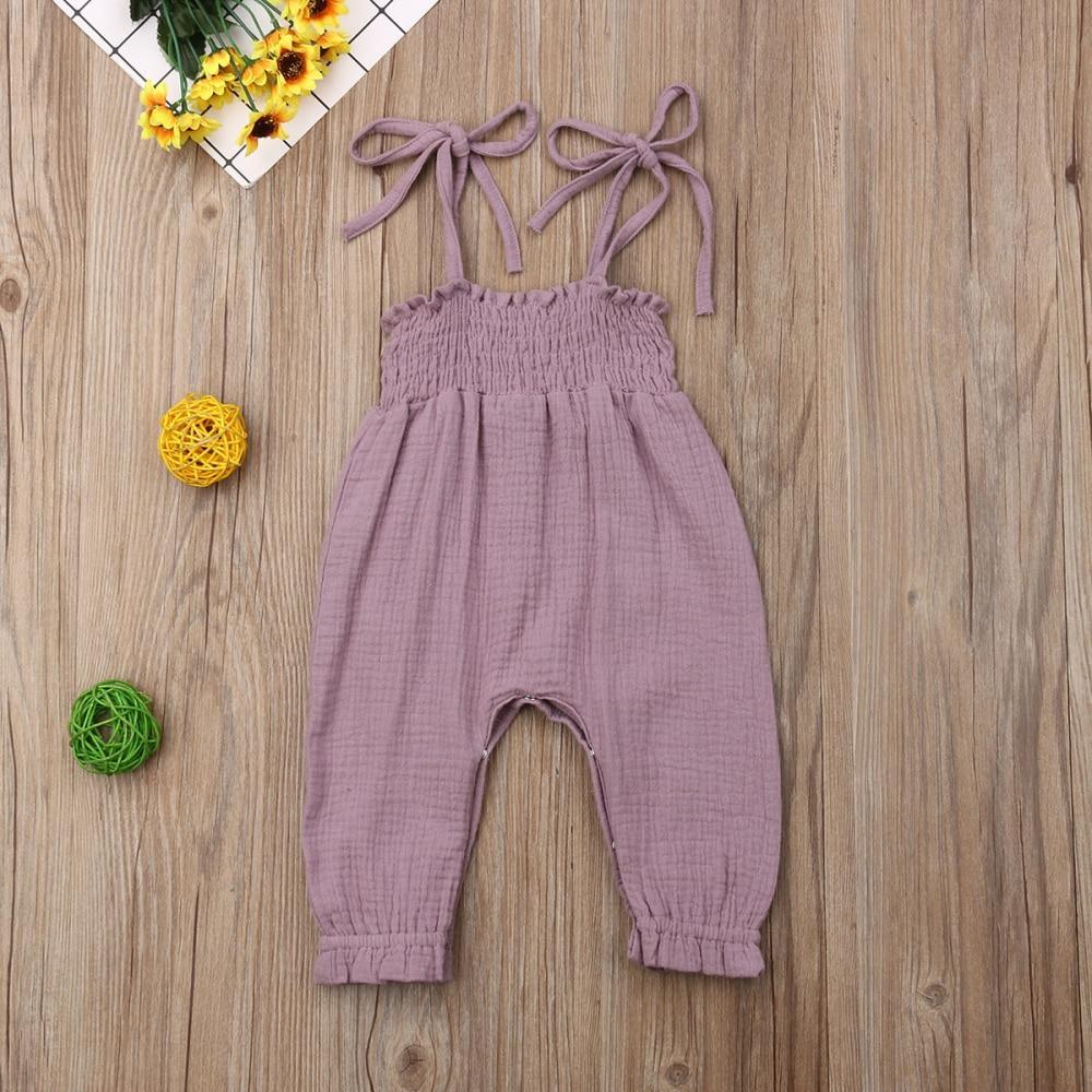 Baby Sleeveless Strap Overalls Cotton Jumpsuits (6M-3T)
