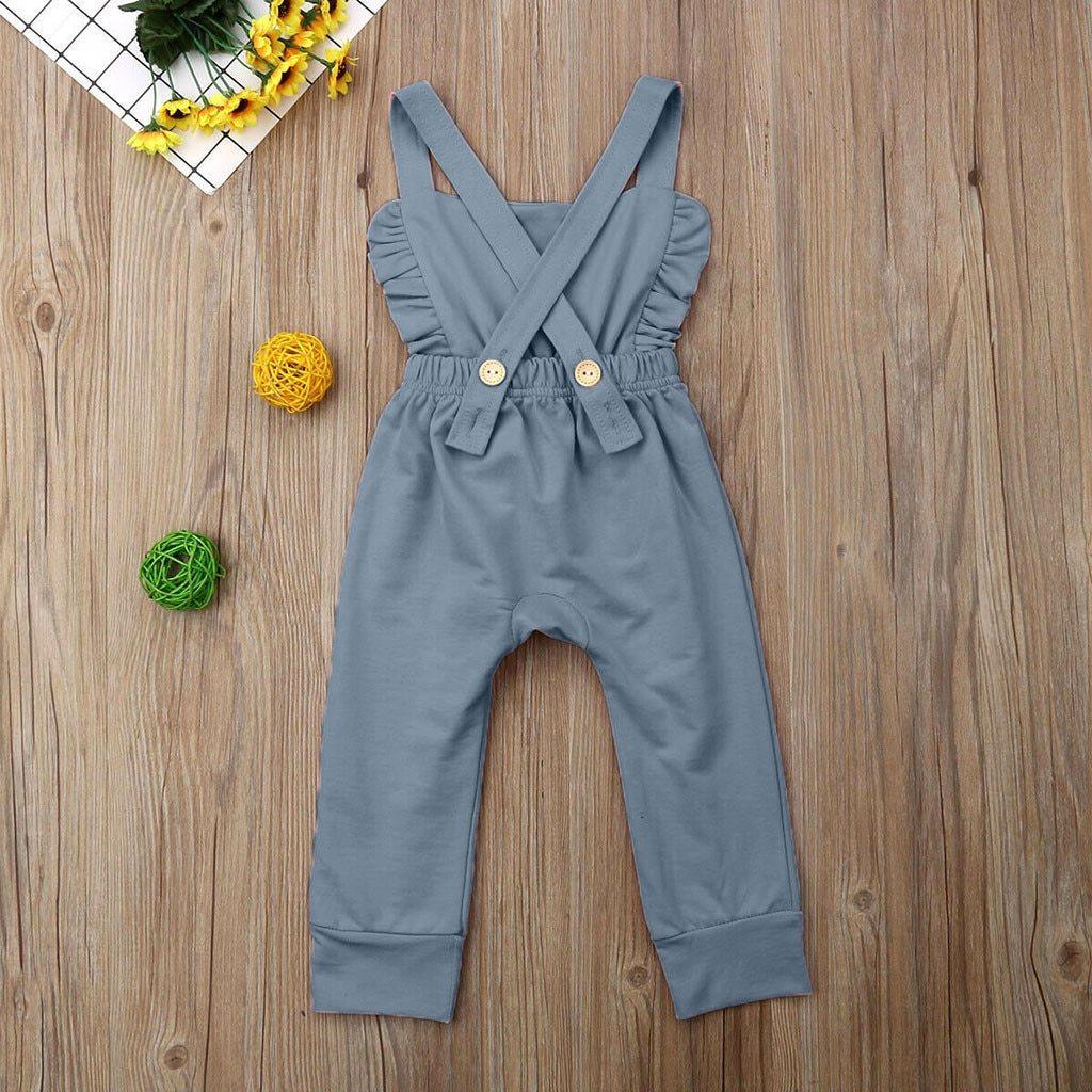 Baby Girl Boy Backless Striped Ruffle Romper Overalls Jumpsuit Clothes In Retro Syle For Boys And Girls