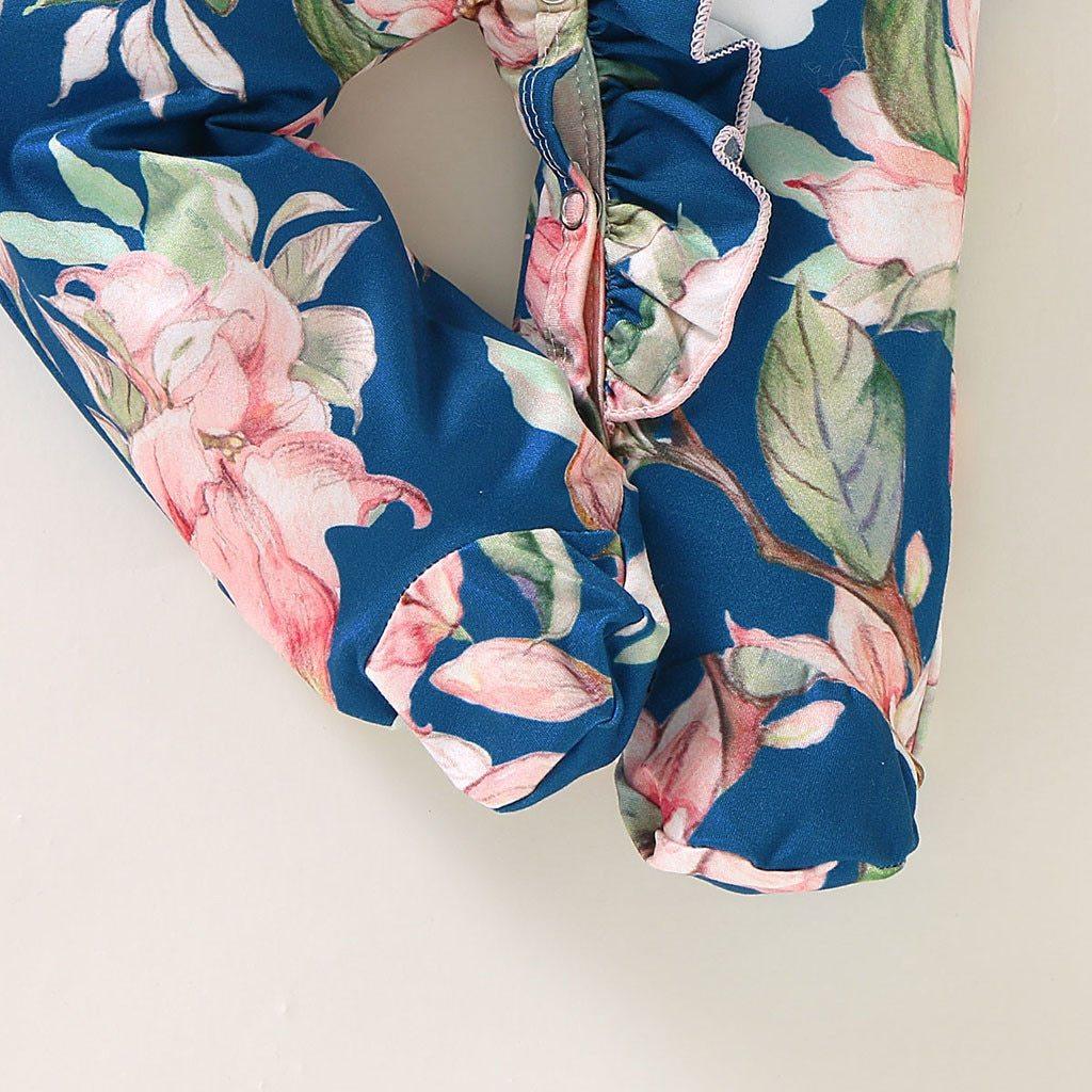 Floral Baby Girl Footed Jumpsuits (3M-18M)