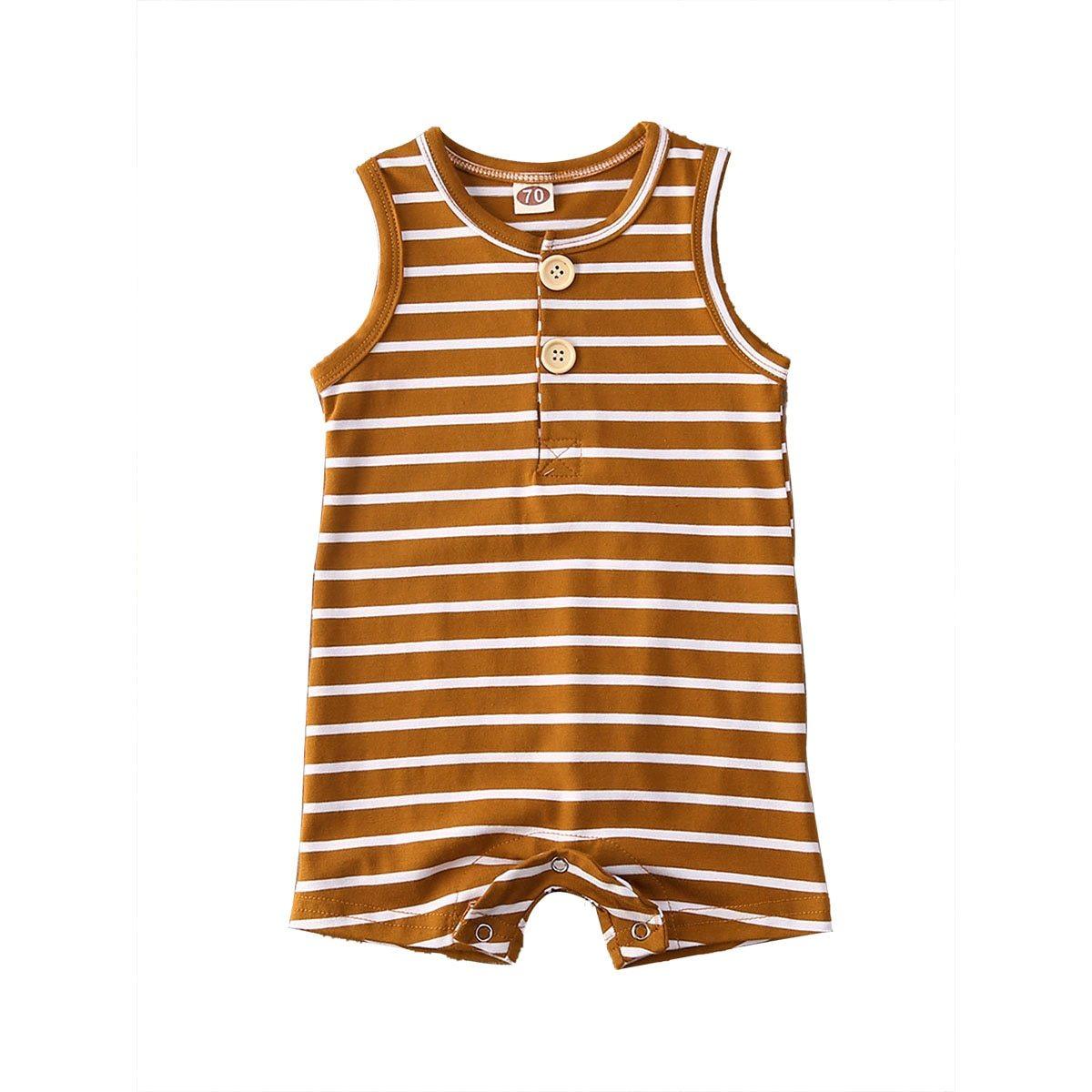 Infant Baby Boy/Girl Striped Romper Sleeveless Outfit Jumpsuit Pajamas