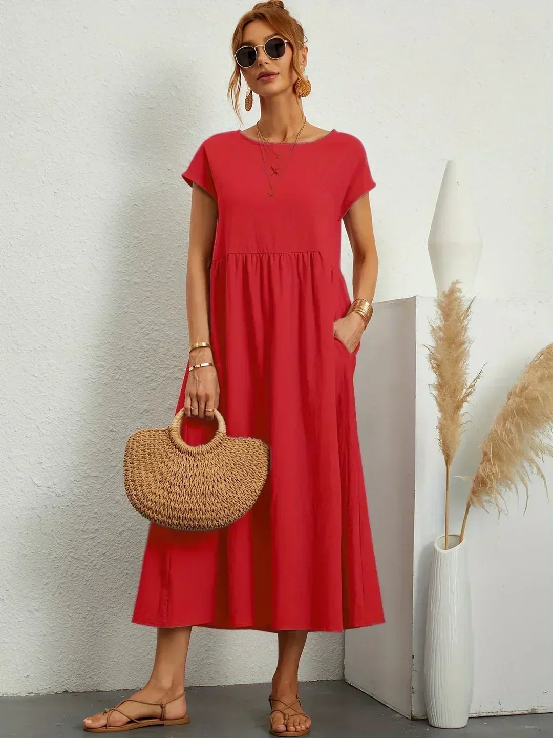 Nataly | Relaxed Cotton Midi Dress