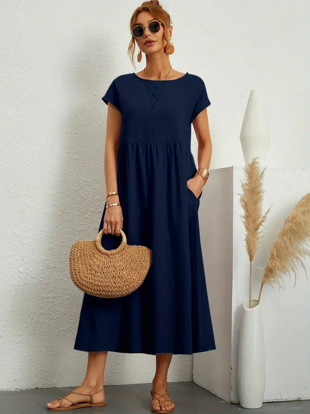Nataly | Relaxed Cotton Midi Dress