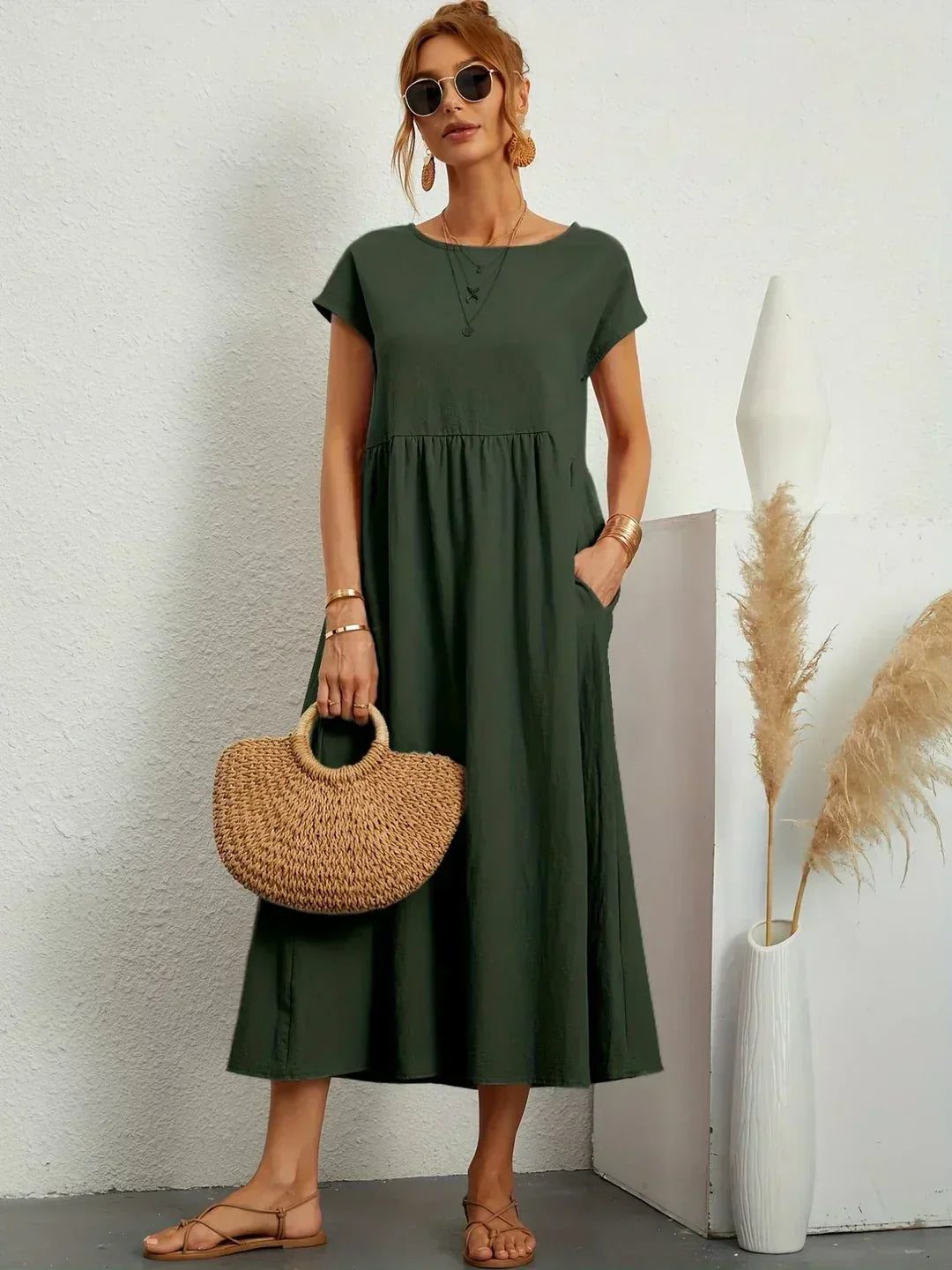 Nataly | Relaxed Cotton Midi Dress