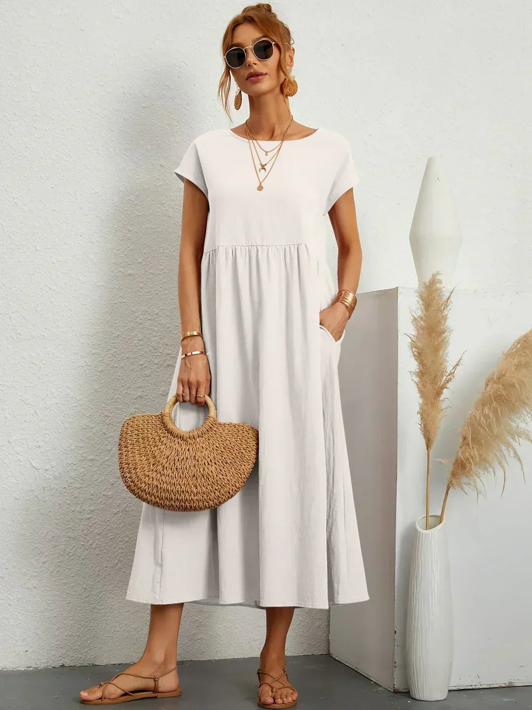 Nataly | Relaxed Cotton Midi Dress