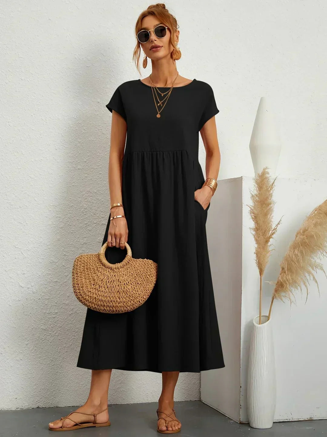 Nataly | Relaxed Cotton Midi Dress