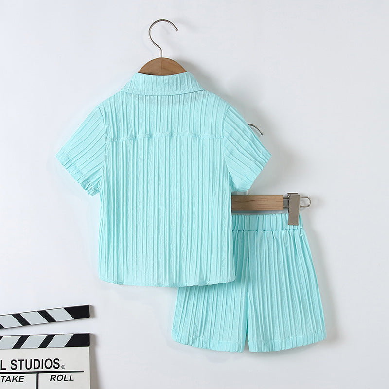 Boy's Handsome Gentleman Suit Summer College Style Short Sleeve