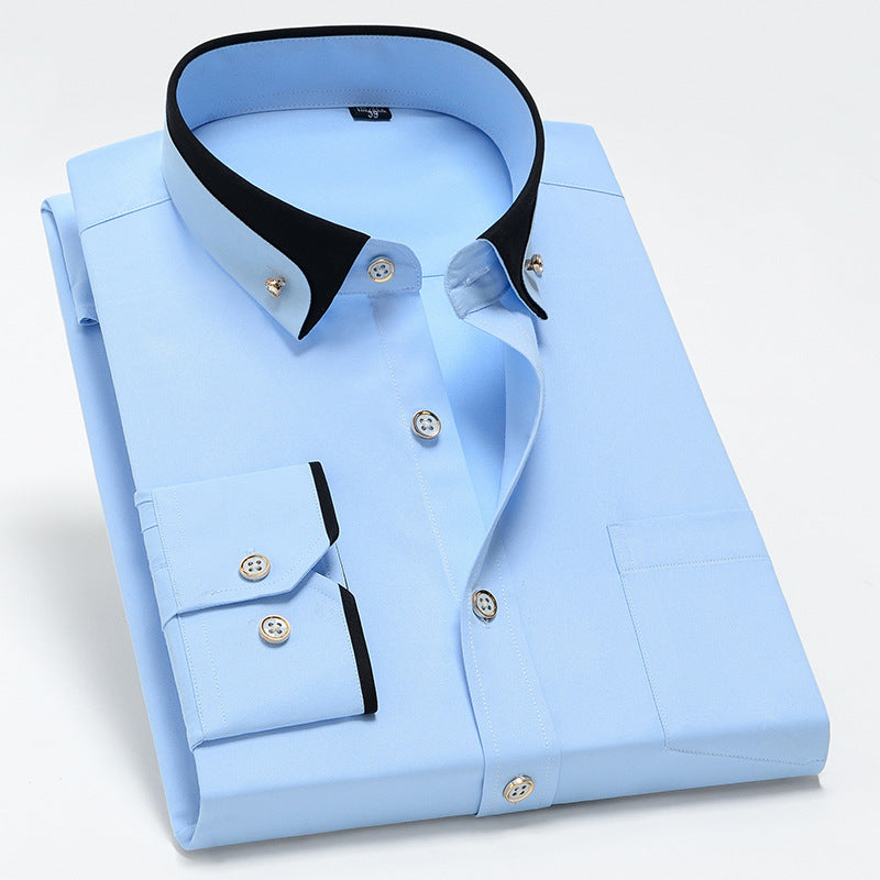 Brahim | Stylish Contrast Collar Button-Down Shirt