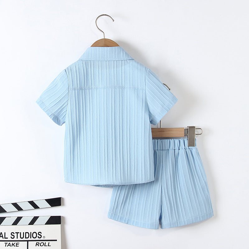 Boy's Handsome Gentleman Suit Summer College Style Short Sleeve